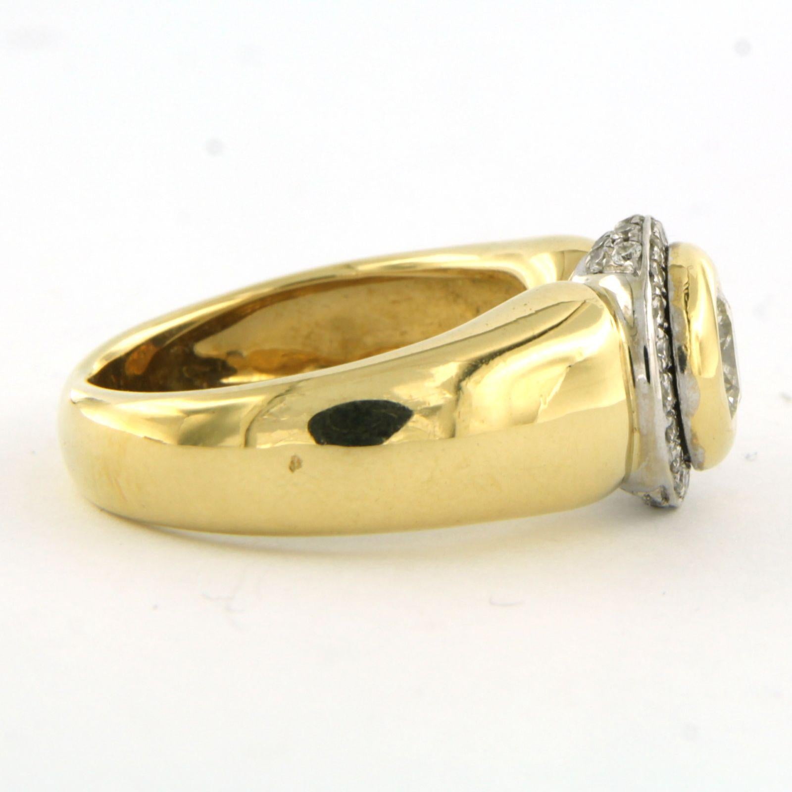Ring mit Diamanten im Brillantschliff bis zu 0,70ct -11,3 Gramm - 18k Bicolor Gold im Angebot 2