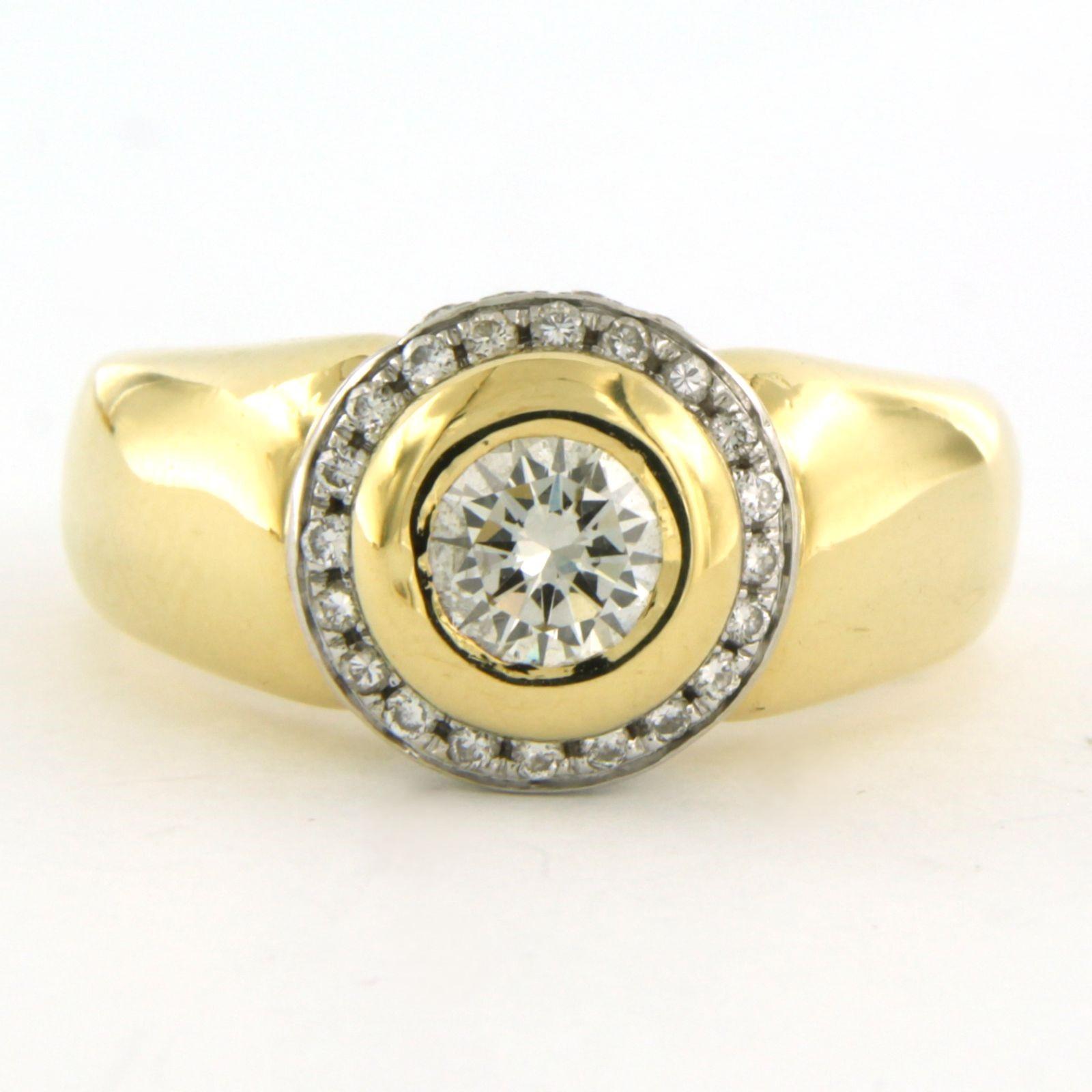 Ring with brilliant cut diamonds up to 0.70ct -11.3 gram - 18k bicolour gold For Sale 2
