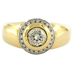 Ring with brilliant cut diamonds up to 0.70ct -11.3 gram - 18k bicolour gold