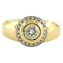 Ring with brilliant cut diamonds up to 0.70ct -11.3 gram - 18k bicolour gold
