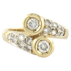Ring with brilliant cut diamonds up to 0.70ct 14k gold 5.8 grams