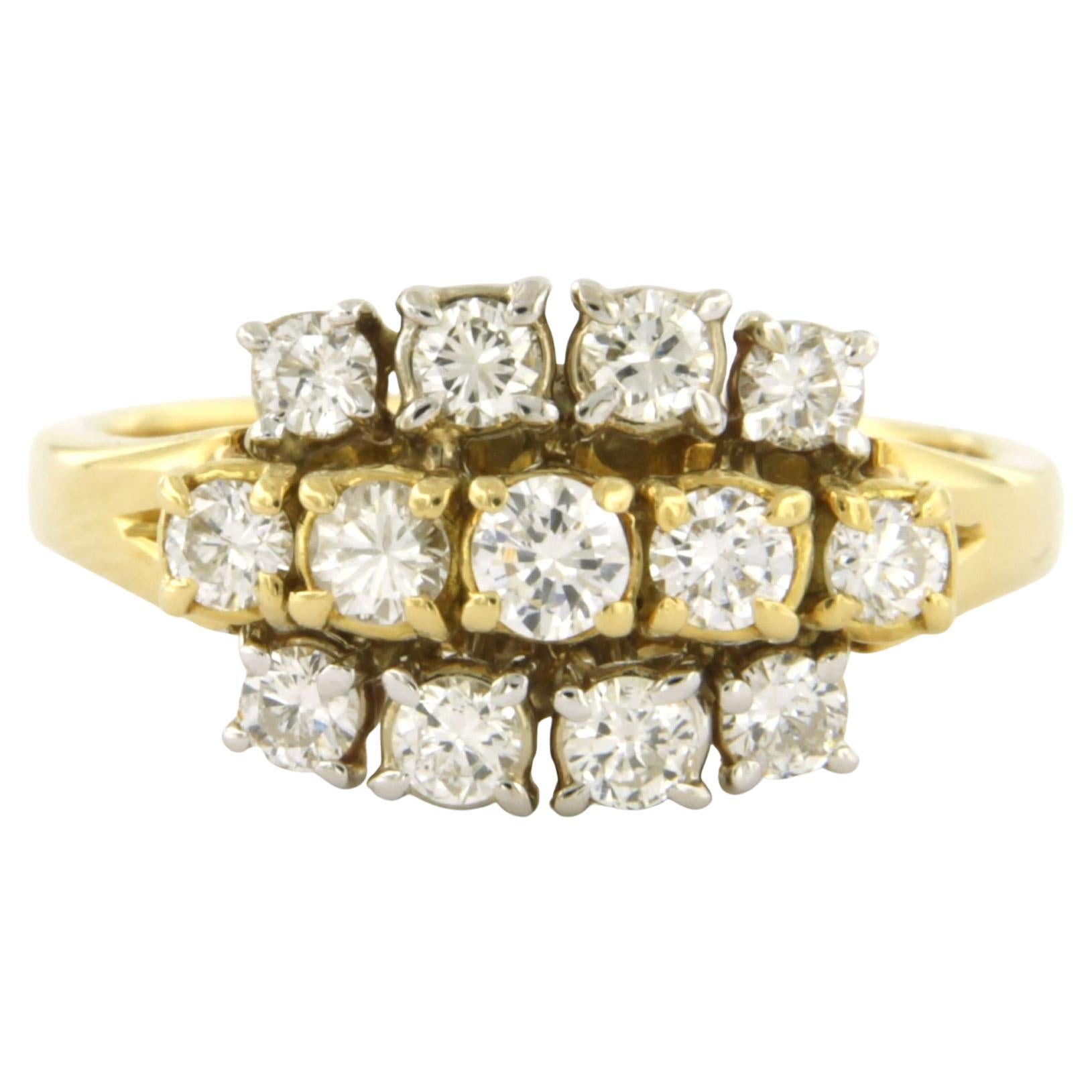 Ring with brilliant cut diamonds up to 0.70ct 18k gold 4.8 grams