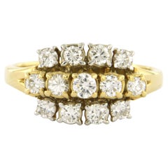 Ring with brilliant cut diamonds up to 0.70ct 18k gold 4.8 grams