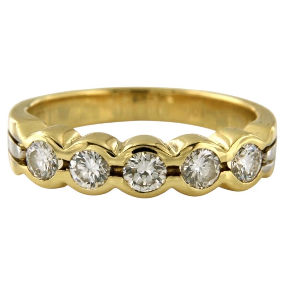 Ring mit Diamanten im Brillantschliff bis zu 0,70 Karat, 18 Karat Gold, 7,7 Gramm