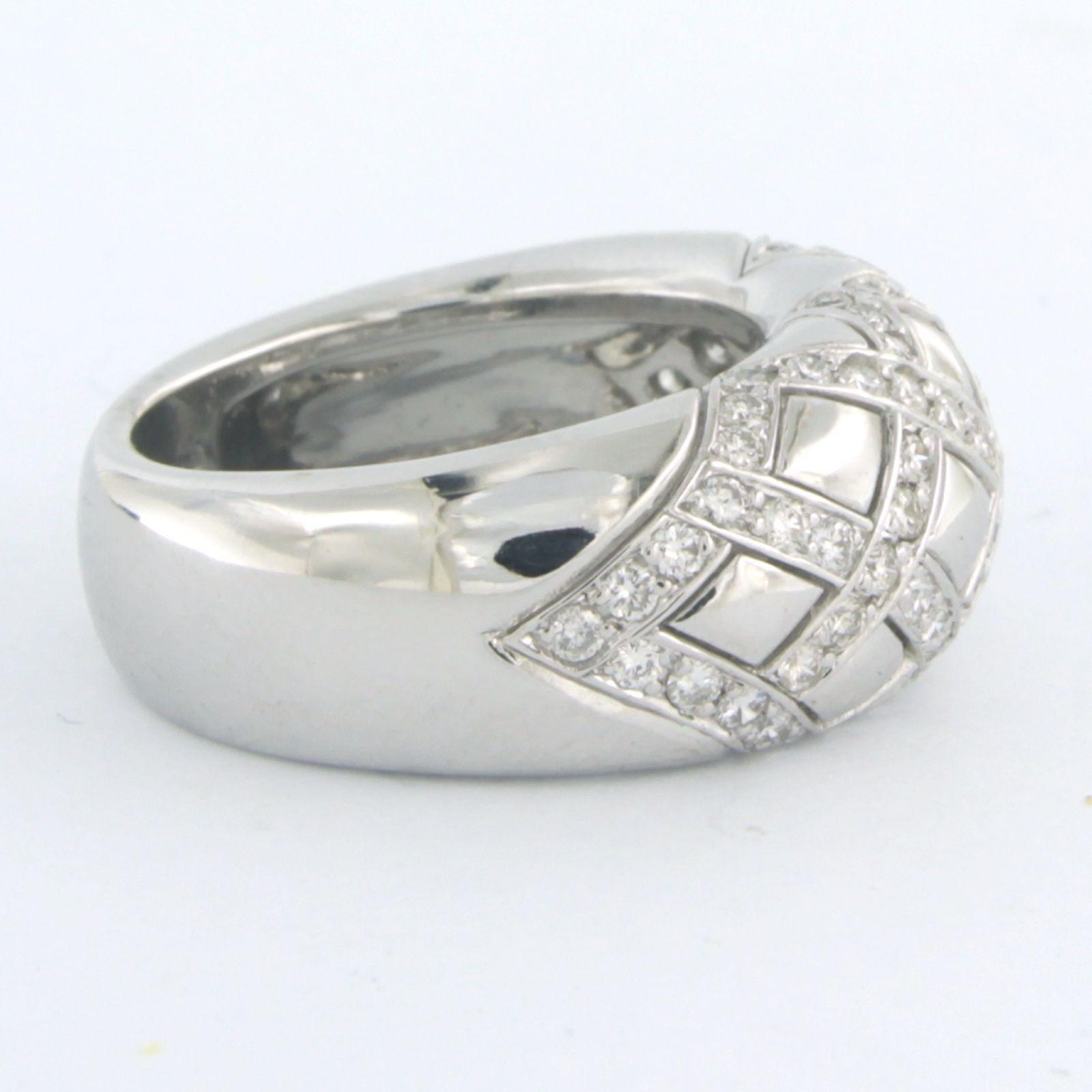 Women's Ring with brilliant cut diamonds up to 0.70ct 18k white gold For Sale