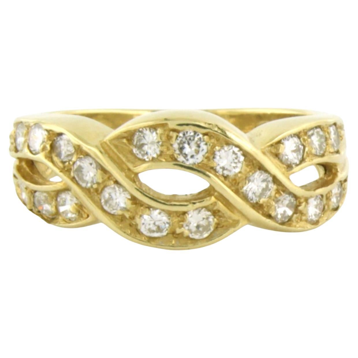 Anello con diamanti taglio brillante fino a 0,70 carati in oro giallo 18 carati 5,3 grammi