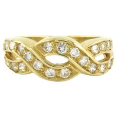 Anello con diamanti taglio brillante fino a 0,70 carati in oro giallo 18 carati 5,3 grammi