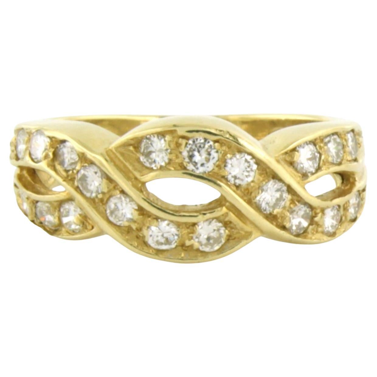 Ring with brilliant cut diamonds up to 0.70ct 18k yellow gold