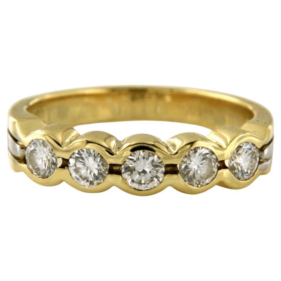 Ring with brilliant cut diamonds up to 0.70ct - 5.7 grams - 18k gold
