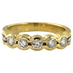 Ring with brilliant cut diamonds up to 0.70ct - 5.7 grams - 18k gold