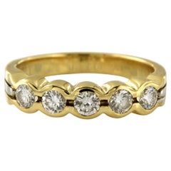 Anello con diamanti taglio brillante fino a 0,70 carati - 5,7 grammi - Oro 18 carati