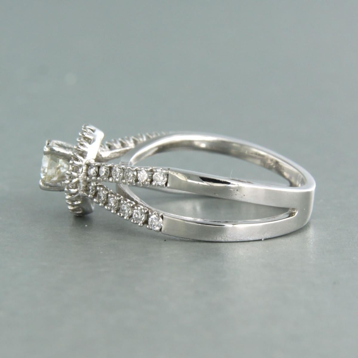 Ring with brilliant cut diamonds up to 0.71ct 14k white gold For Sale 1