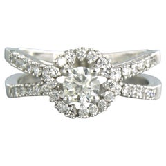 Ring with brilliant cut diamonds up to 0.71ct 14k white gold