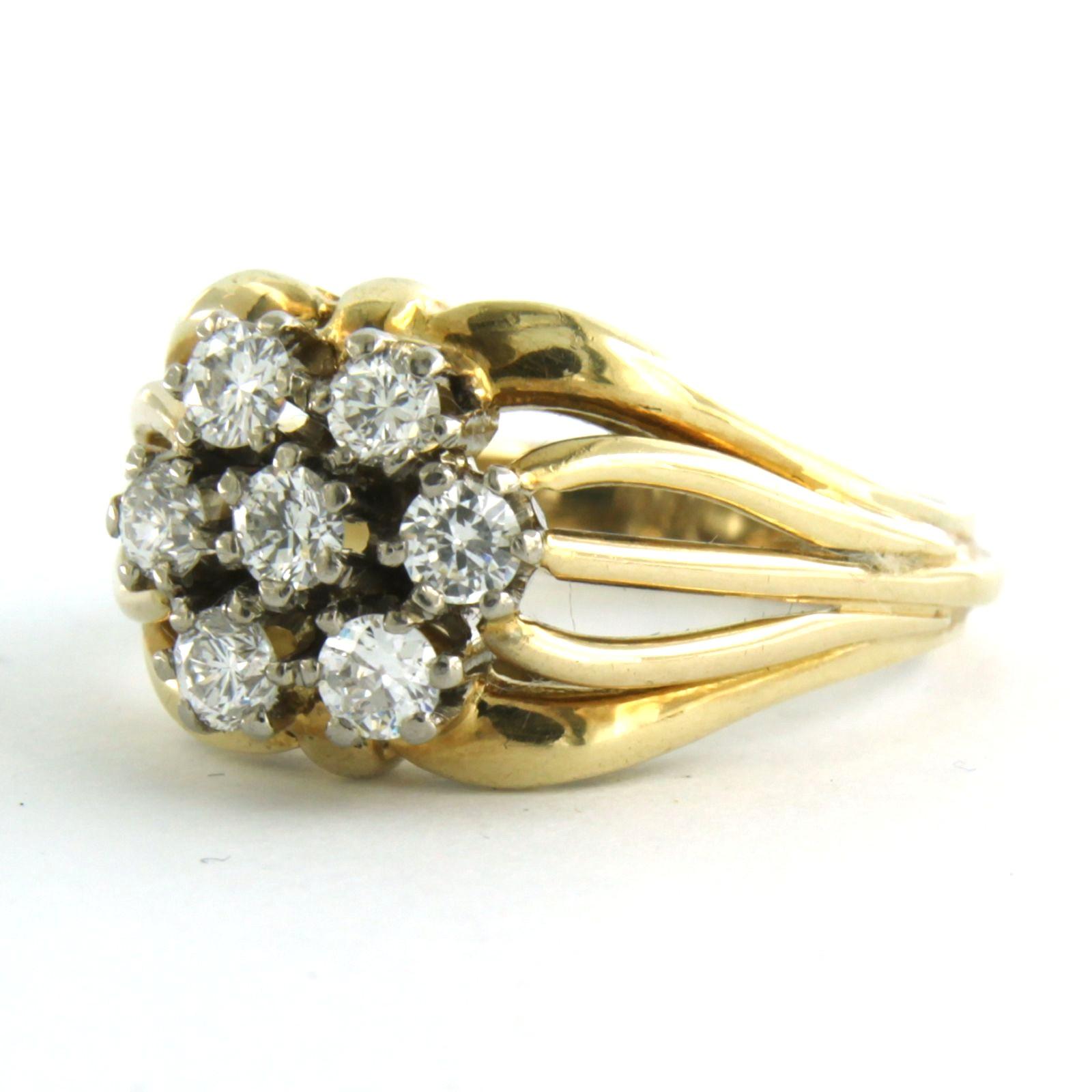Ring mit Diamanten im Brillantschliff bis zu 0,77 Karat 14k bicolour Gold 8,0 Gramm (Moderne) im Angebot