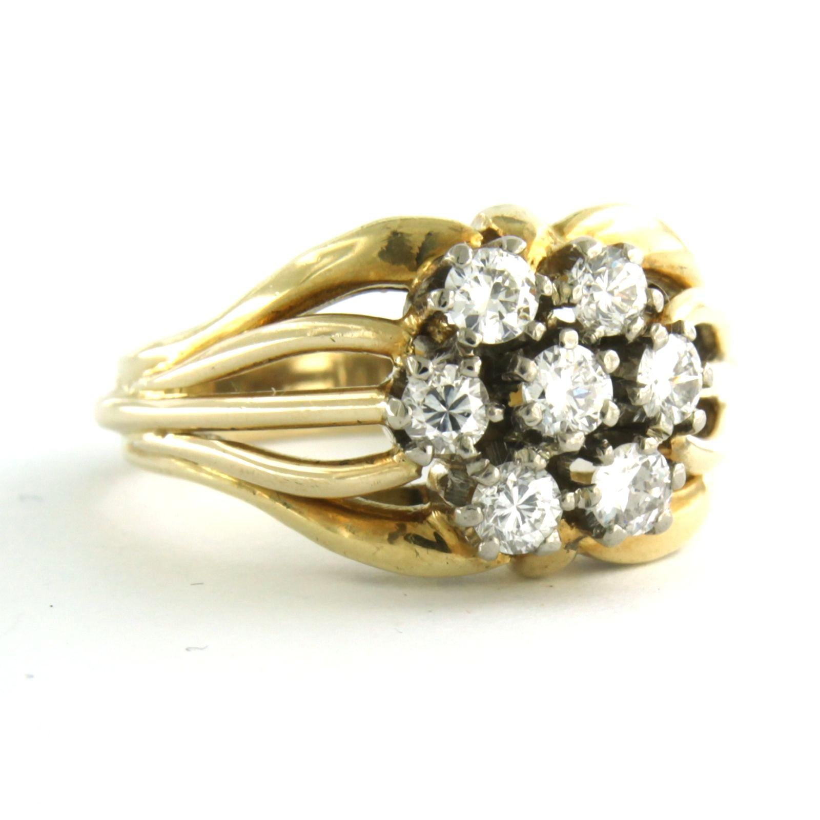 Ring mit Diamanten im Brillantschliff bis zu 0,77 Karat 14k bicolour Gold 8,0 Gramm im Zustand „Hervorragend“ im Angebot in The Hague, ZH