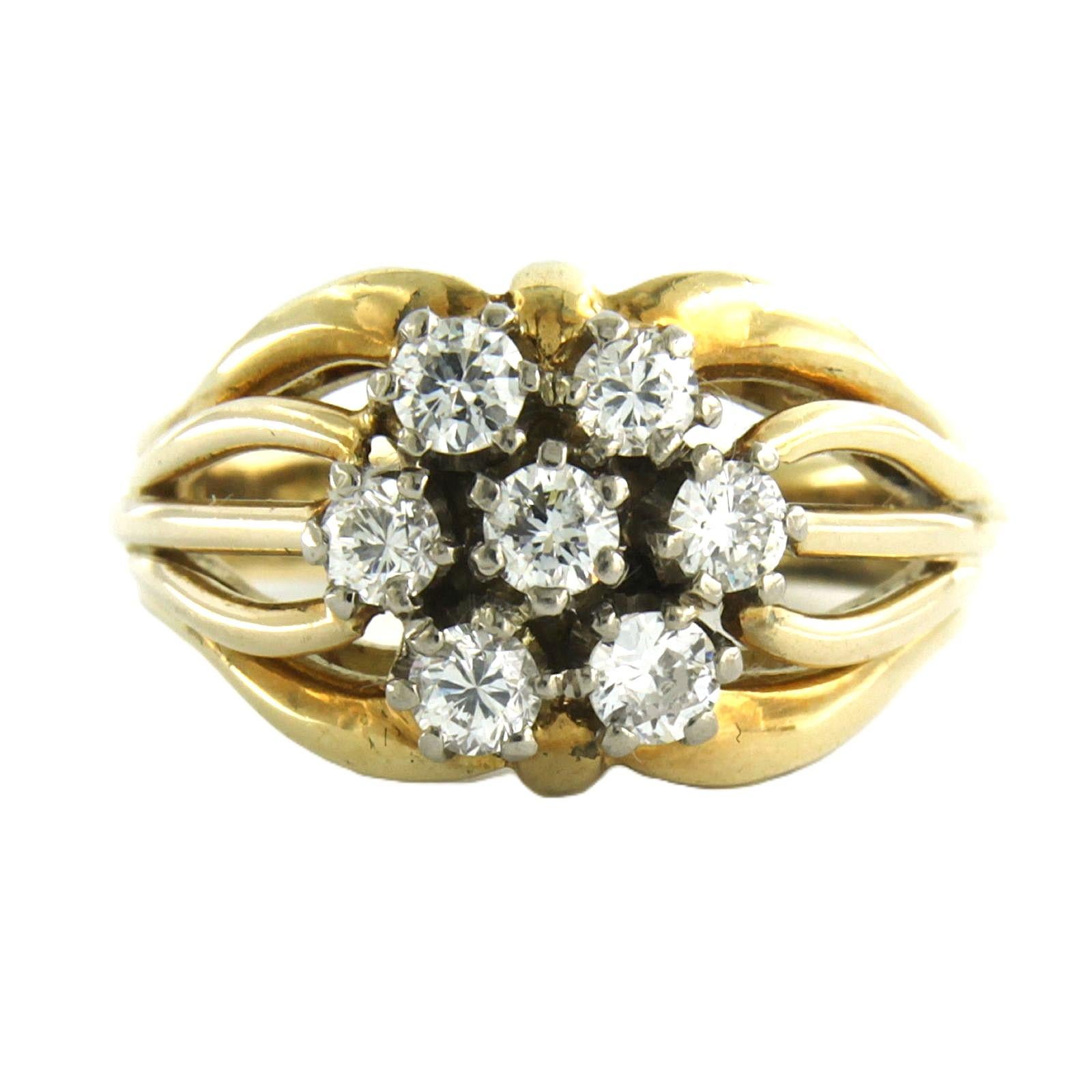 Ring mit Diamanten im Brillantschliff bis zu 0,77 Karat 14k bicolour Gold 8,0 Gramm Damen im Angebot