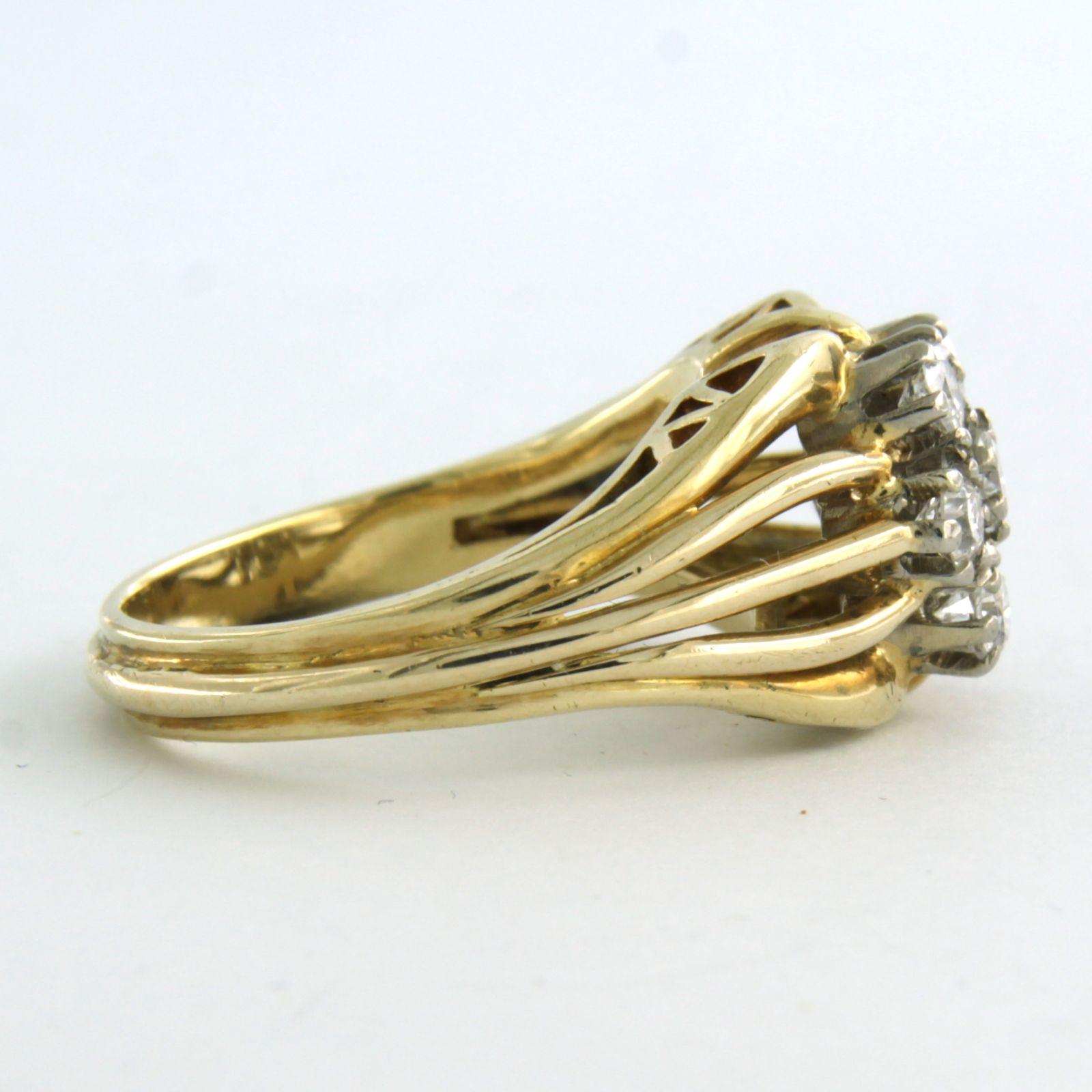 Ring mit Diamanten im Brillantschliff bis zu 0,77 Karat 14k bicolour Gold 8,0 Gramm im Angebot 1