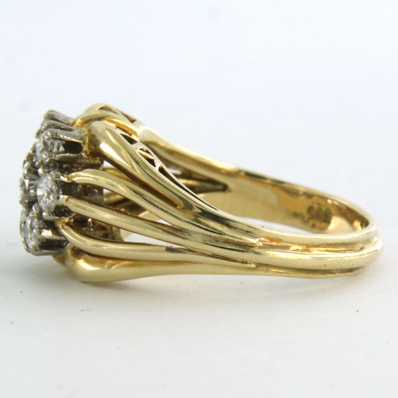 Ring mit Diamanten im Brillantschliff bis zu 0,77 Karat 14k bicolour Gold 8,0 Gramm im Angebot 2