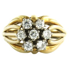 Bague avec diamants taille brillant jusqu'à 0,77ct Or bicolore 14k 8,0 grammes