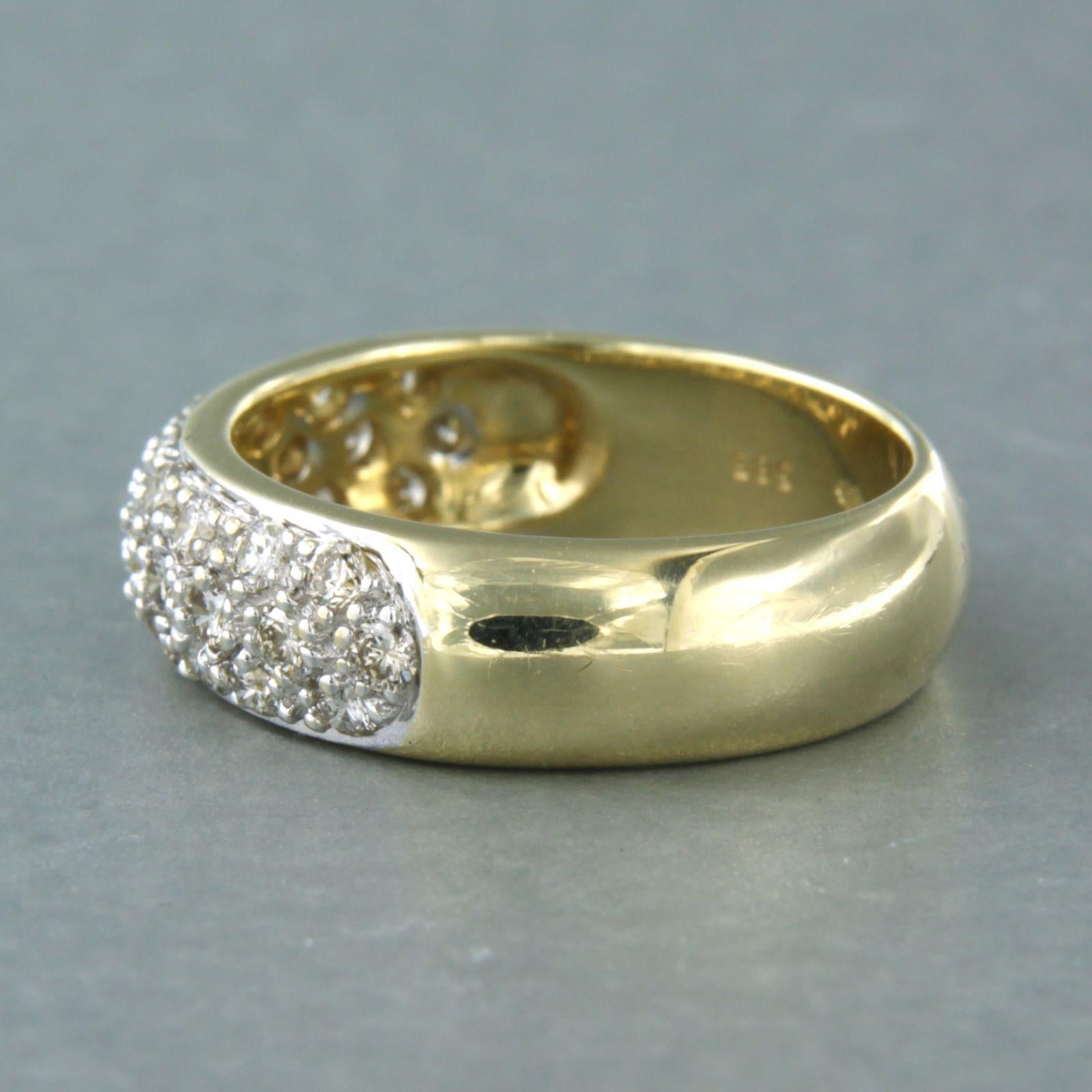 Taille brillant Bague avec diamants taille brillant jusqu'à 0,80ct Or 14k 6,8 grammes en vente