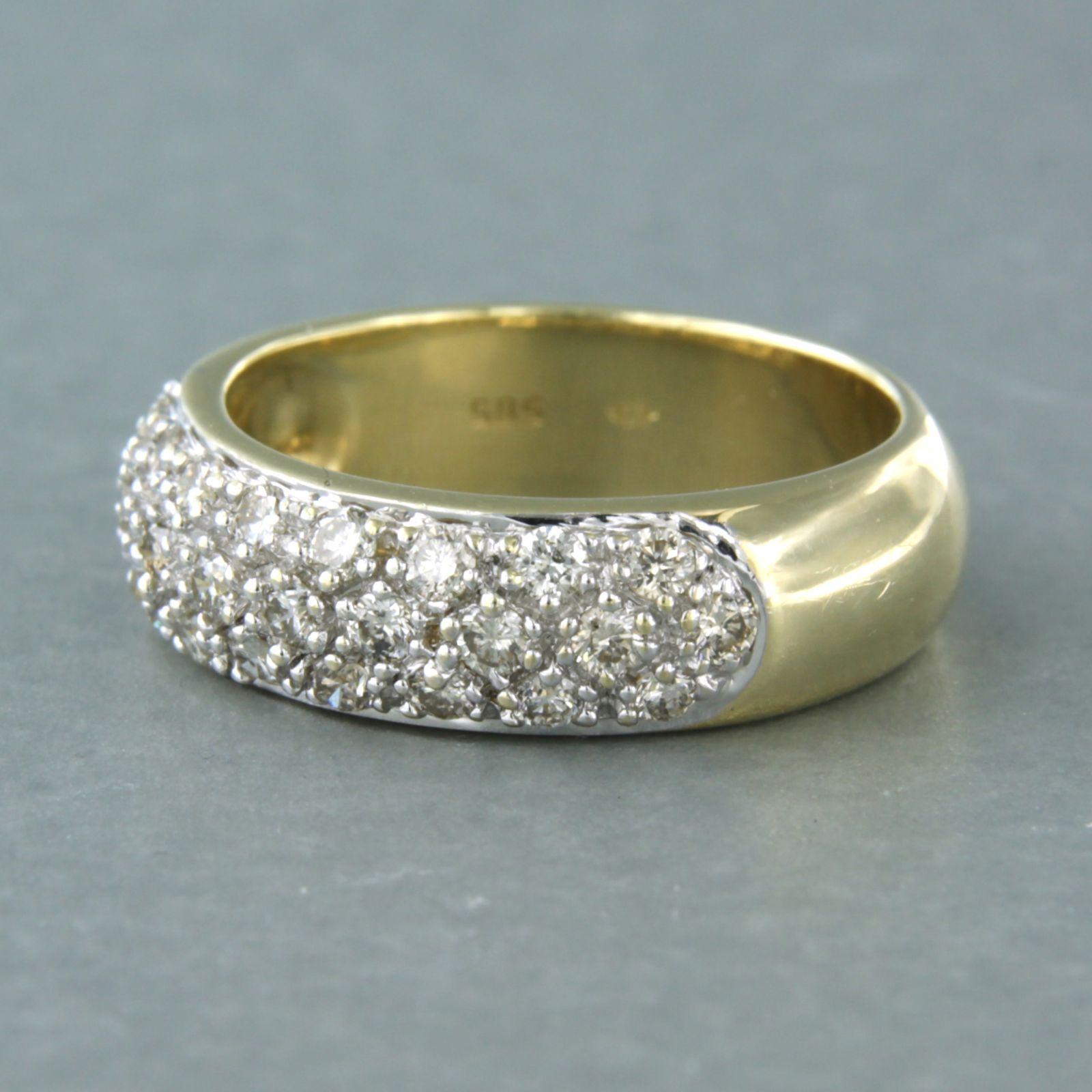 Bague avec diamants taille brillant jusqu'à 0,80ct Or 14k 6,8 grammes Excellent état - En vente à The Hague, ZH