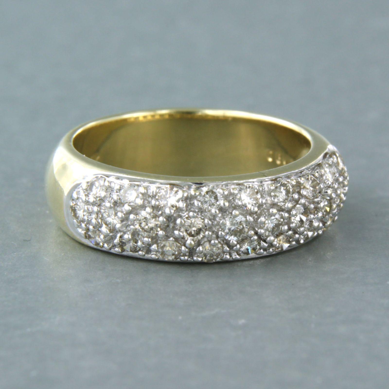 Bague avec diamants taille brillant jusqu'à 0,80ct Or 14k 6,8 grammes Pour femmes en vente