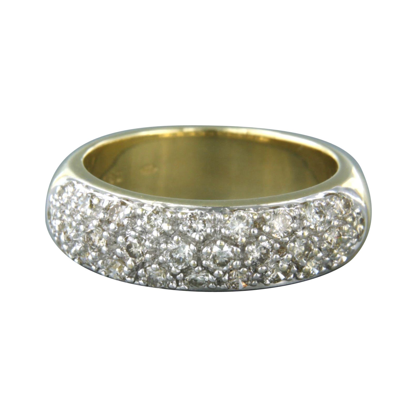 Ring with brilliant cut diamonds up to 0.80ct 14k gold 6.8 grams For Sale