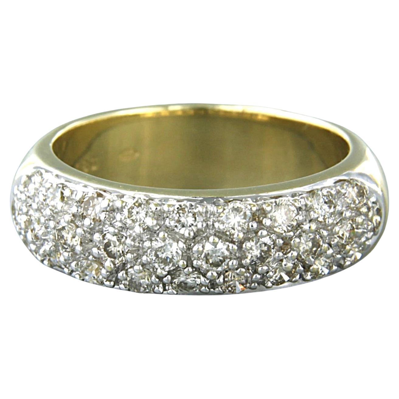 Bague avec diamants taille brillant jusqu'à 0,80ct Or 14k 6,8 grammes