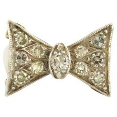 Ring with brilliant cut diamonds up to 0.80ct 14k gold and silver 7.0 grams