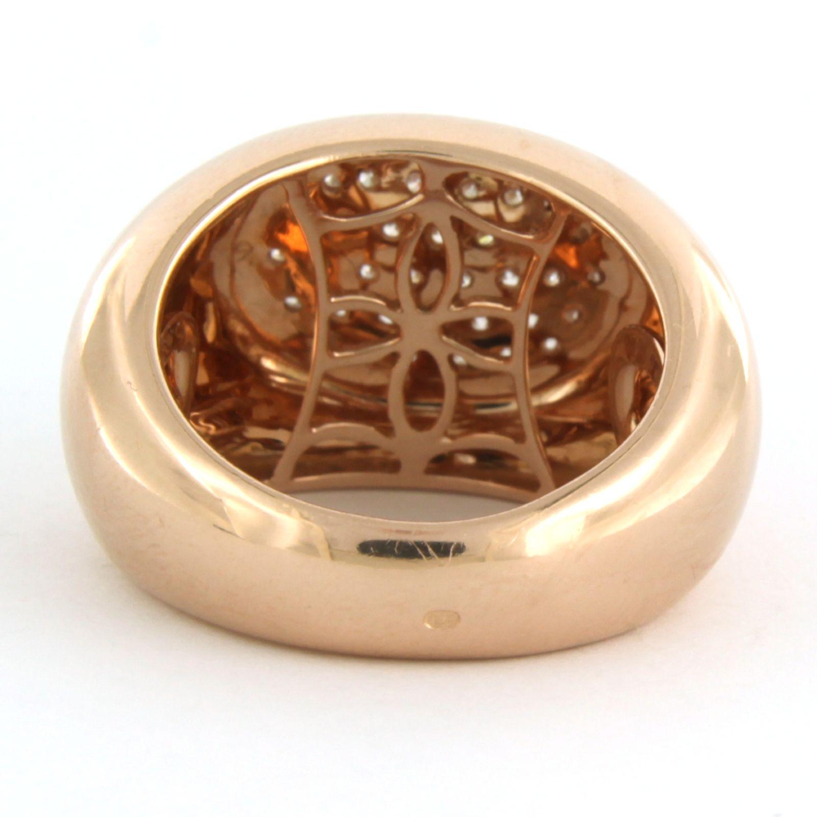 Taille brillant Bague avec diamants taille brillant jusqu'à 0,80ct Or rose 14k 10,0 grammes en vente