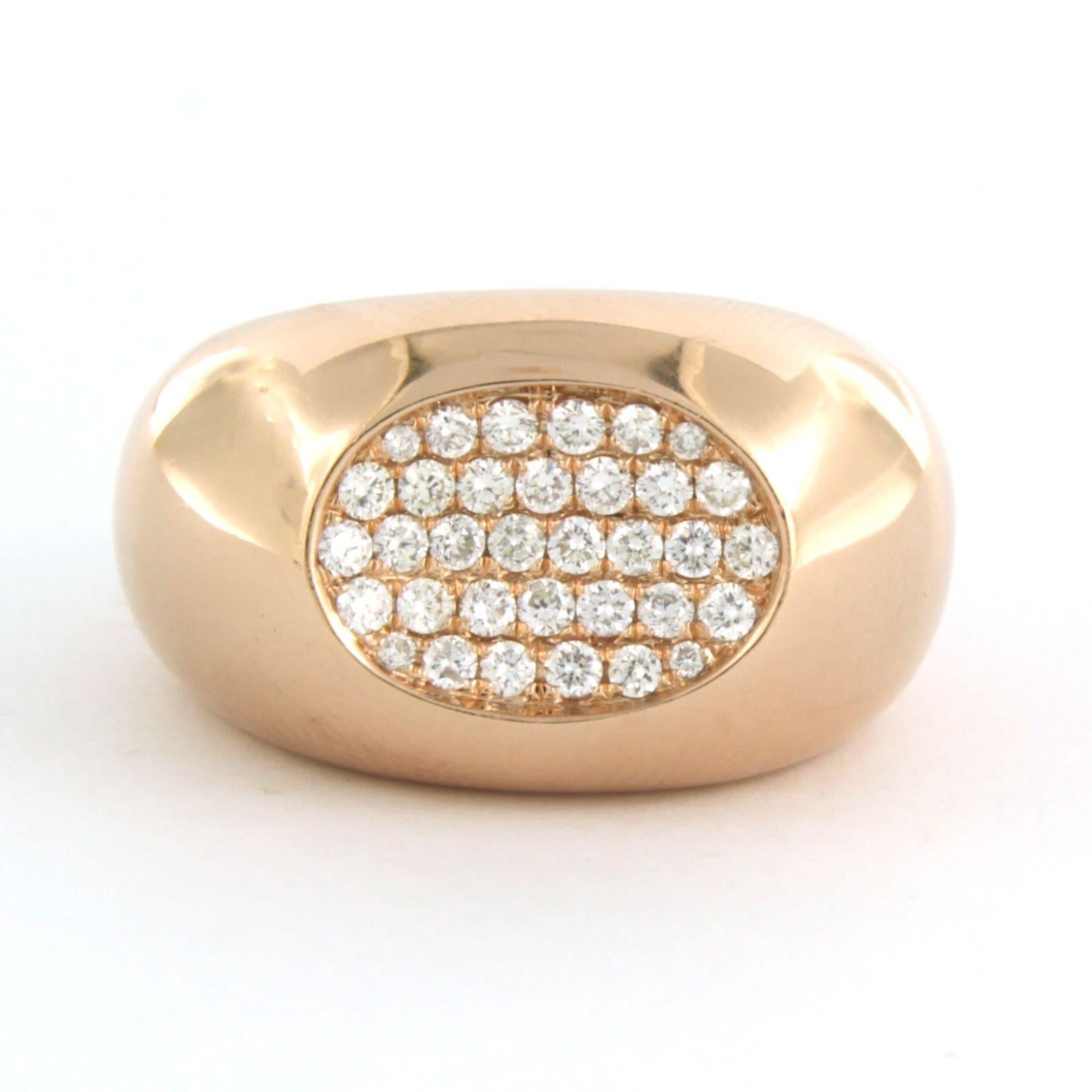 Bague avec diamants taille brillant jusqu'à 0,80ct Or rose 14k 10,0 grammes en vente 1