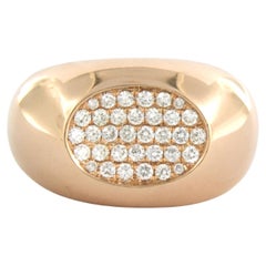 Ring with brilliant cut diamonds up to 0.80ct 14k pink gold 10.0 grams