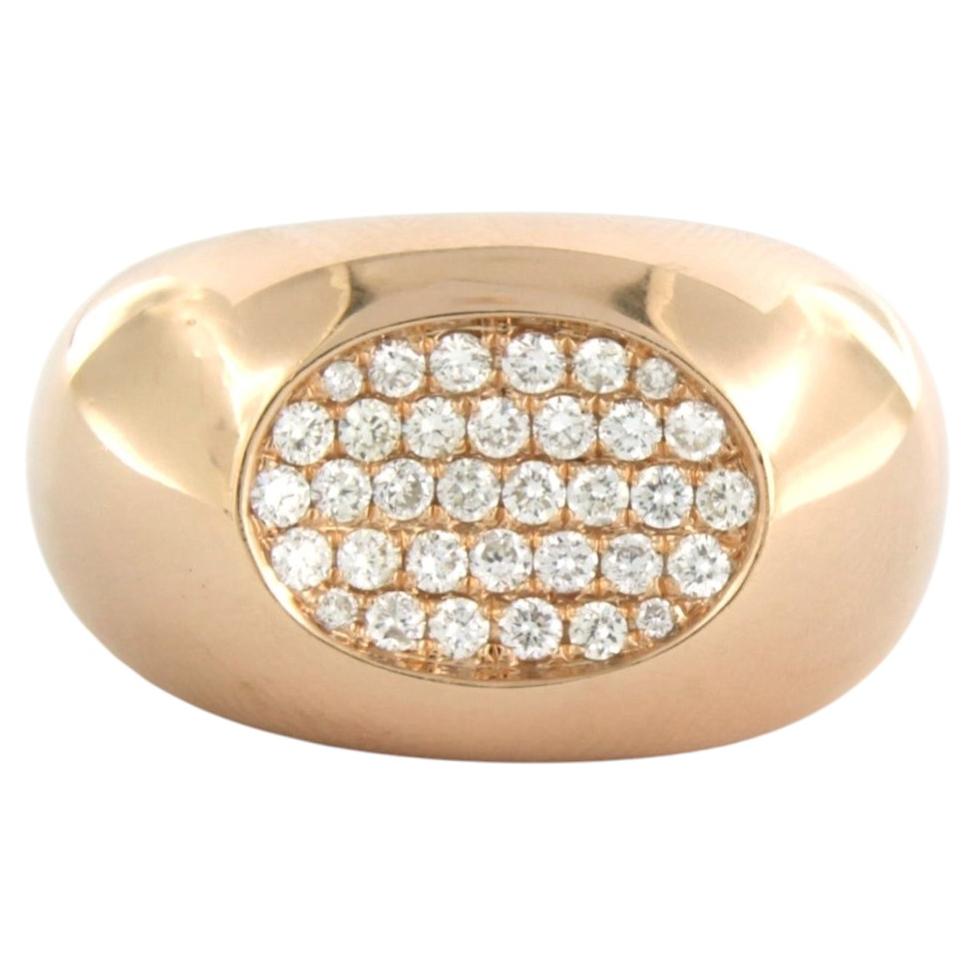 Ring mit Diamanten im Brillantschliff bis zu 0,80ct 14k Roségold 10,0 Gramm