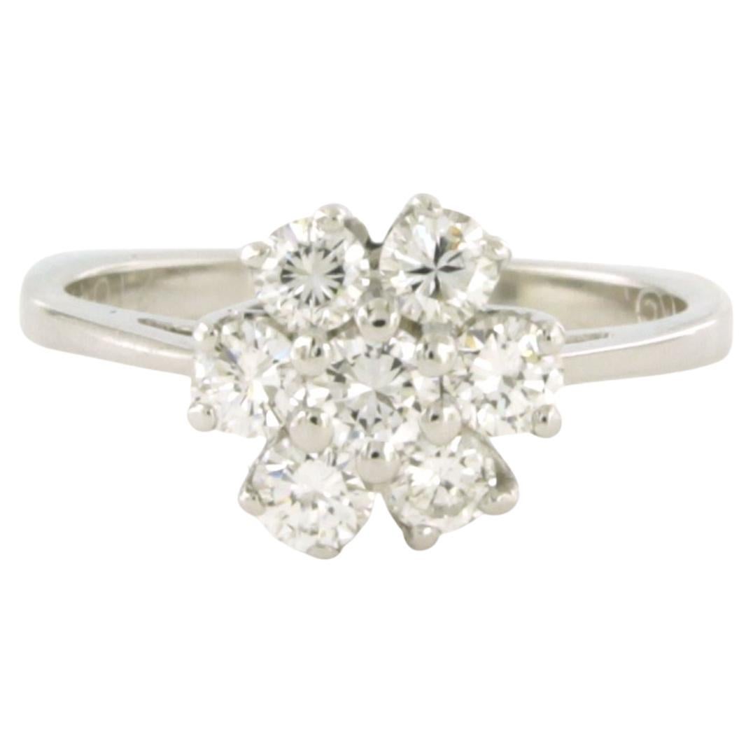 Ring mit Diamanten im Brillantschliff bis zu 0,84ct 18k Weißgold 4,3 Gramm