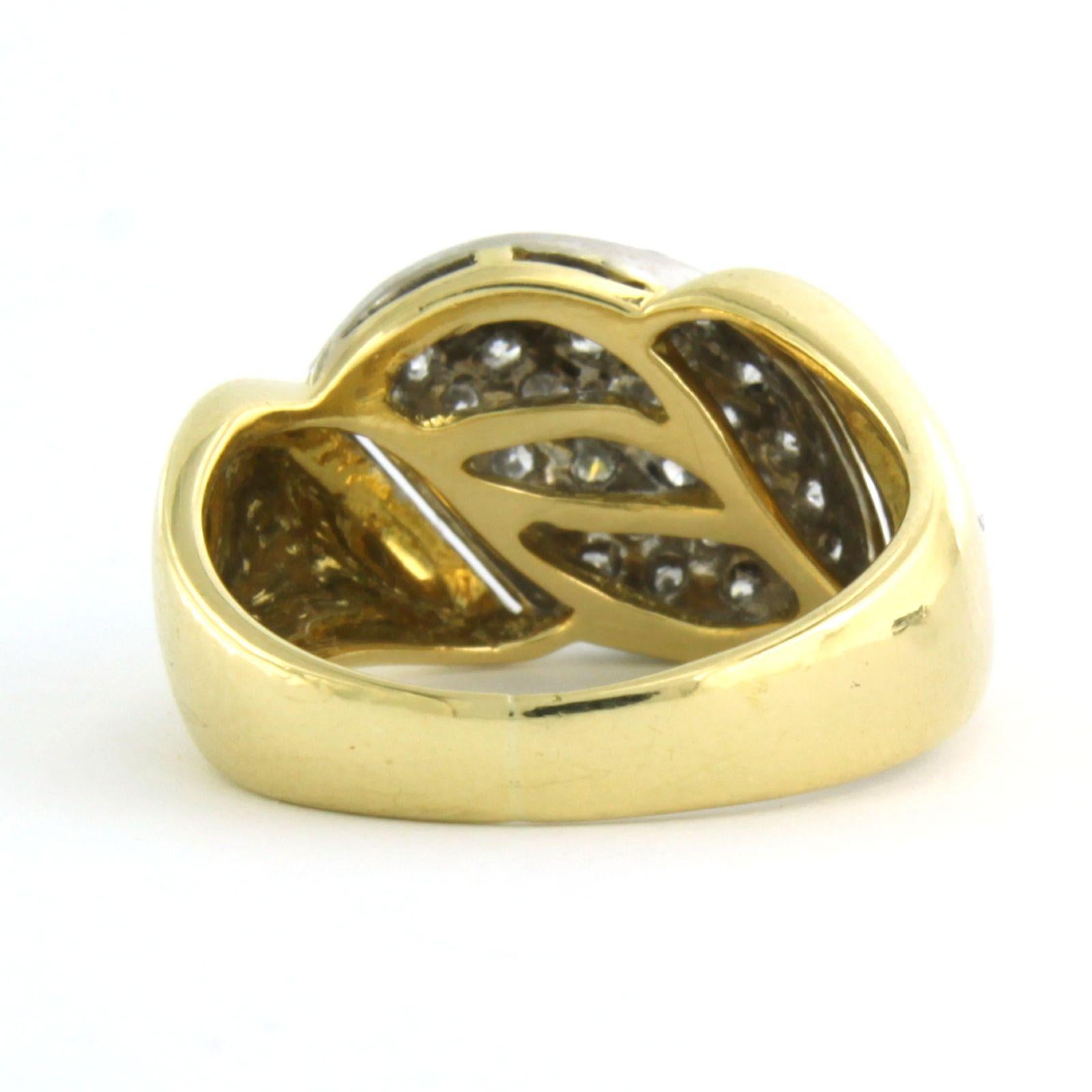 Ring with brilliant cut diamonds up to 0.90ct 18k bicolour gold For Sale 1