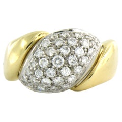 Ring with brilliant cut diamonds up to 0.90ct 18k bicolour gold