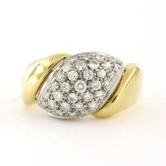 Ring with brilliant cut diamonds up to 0.90ct 18k gold 7.2 grams