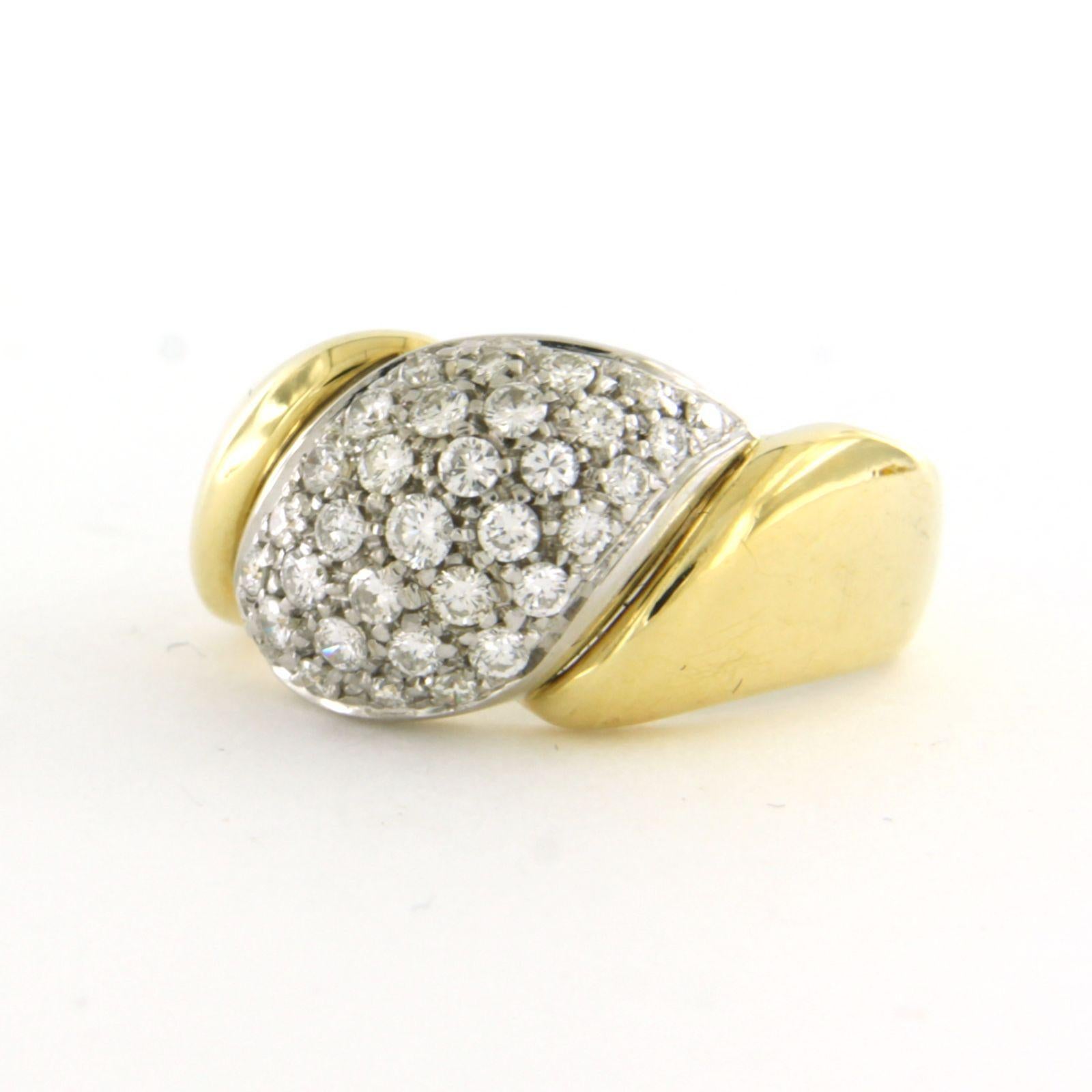 Ring mit Diamanten im Brillantschliff bis zu 0,90ct 18k Gold 7,2 Gramm Damen im Angebot