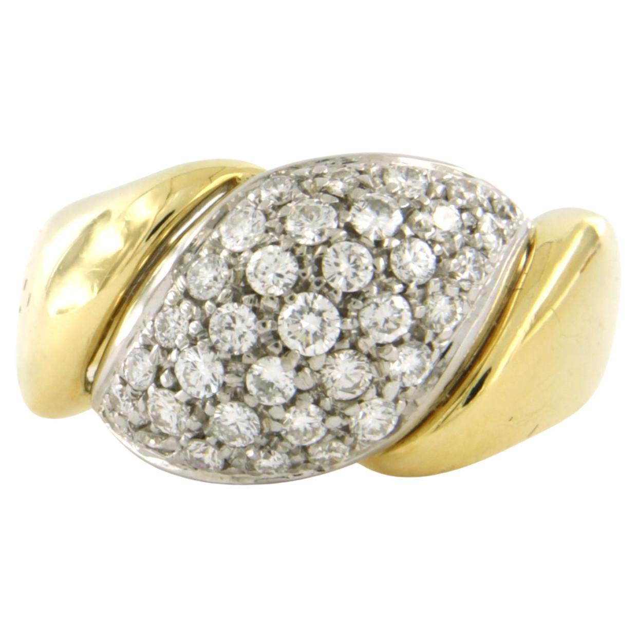 Ring mit Diamanten im Brillantschliff bis zu 0,90ct 18k Gold 7,2 Gramm