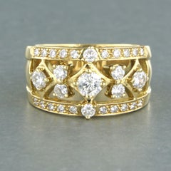 Ring with brilliant cut diamonds up to 0.90ct 18k yellow gold 9.0 grams