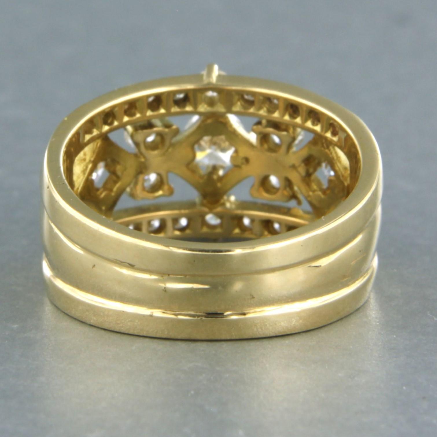 Ring with brilliant cut diamonds up to 0.90ct 18k yellow gold For Sale 1