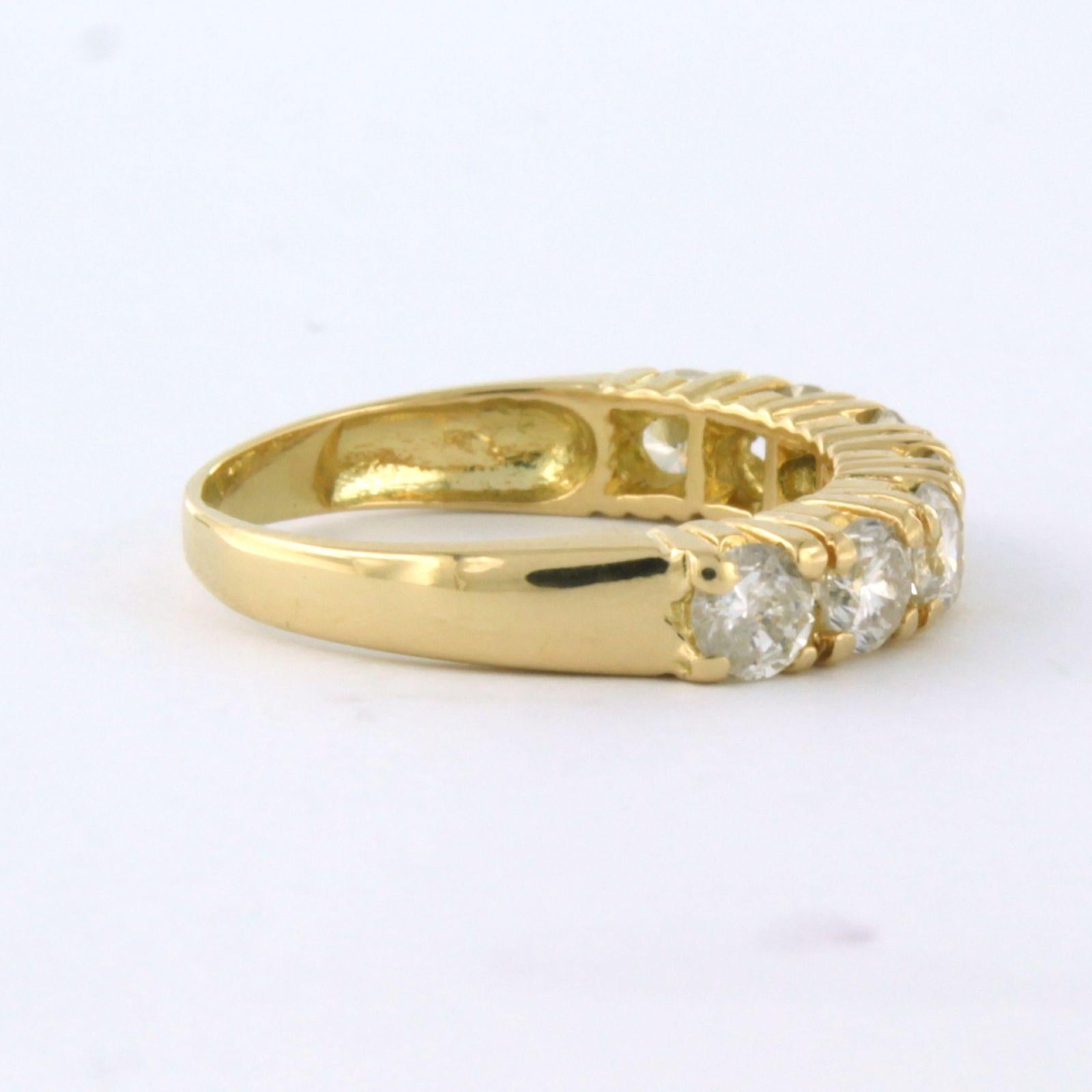 Bague avec diamants taille brillant jusqu'à 0,97ct Or jaune 18k Excellent état - En vente à The Hague, ZH