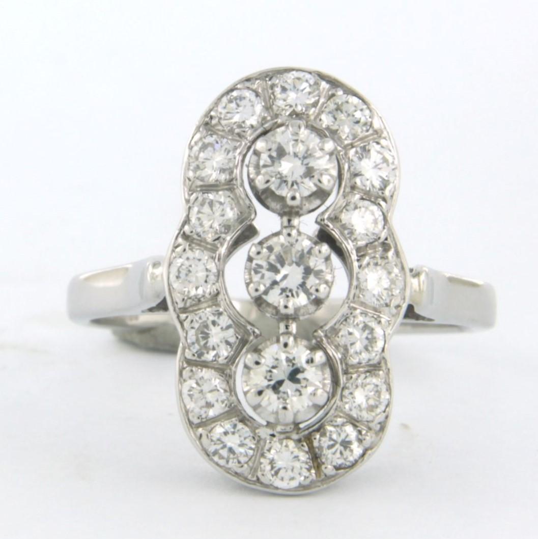 Ring mit Diamanten im Brillantschliff bis zu 1,00 ct 14k Weißgold 4,4 Gramm im Angebot 3