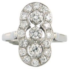 Bague avec diamants taille brillant jusqu'à 1,00 ct Or blanc 14k 4,4 grammes
