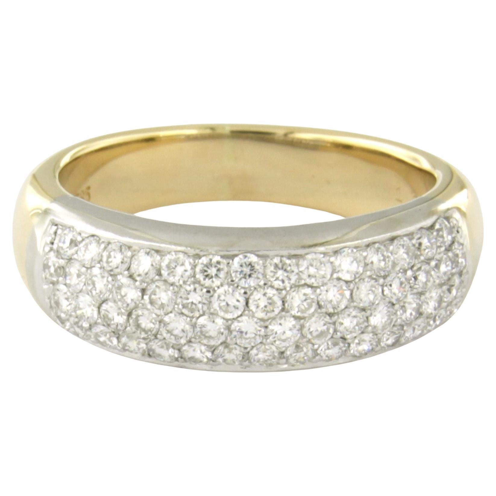 Ring with brilliant cut diamonds up to 1.00ct 14k gold 6.7 grams For Sale