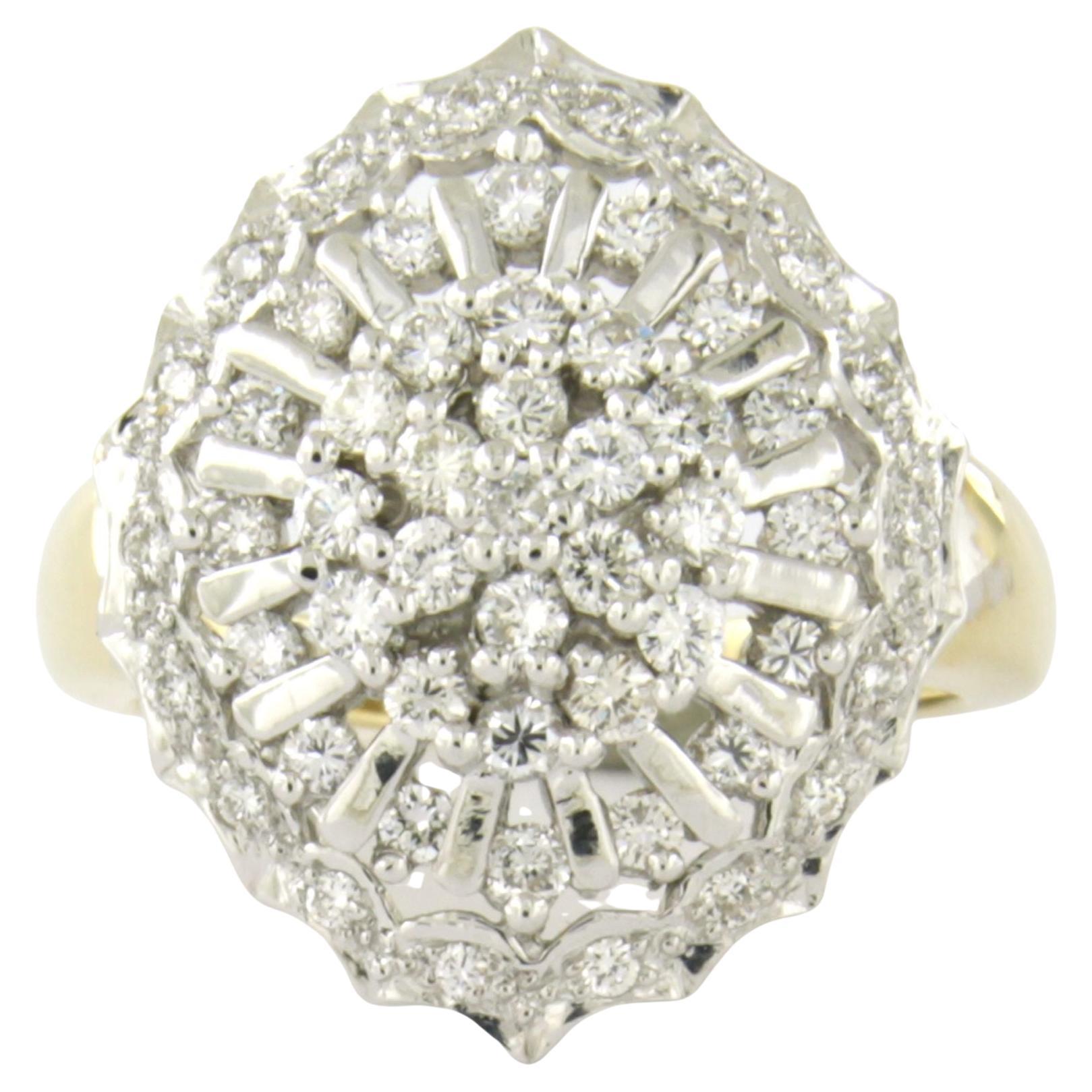 ring with brilliant cut diamonds up to 1.00ct 14k gold 8.1 grams For Sale