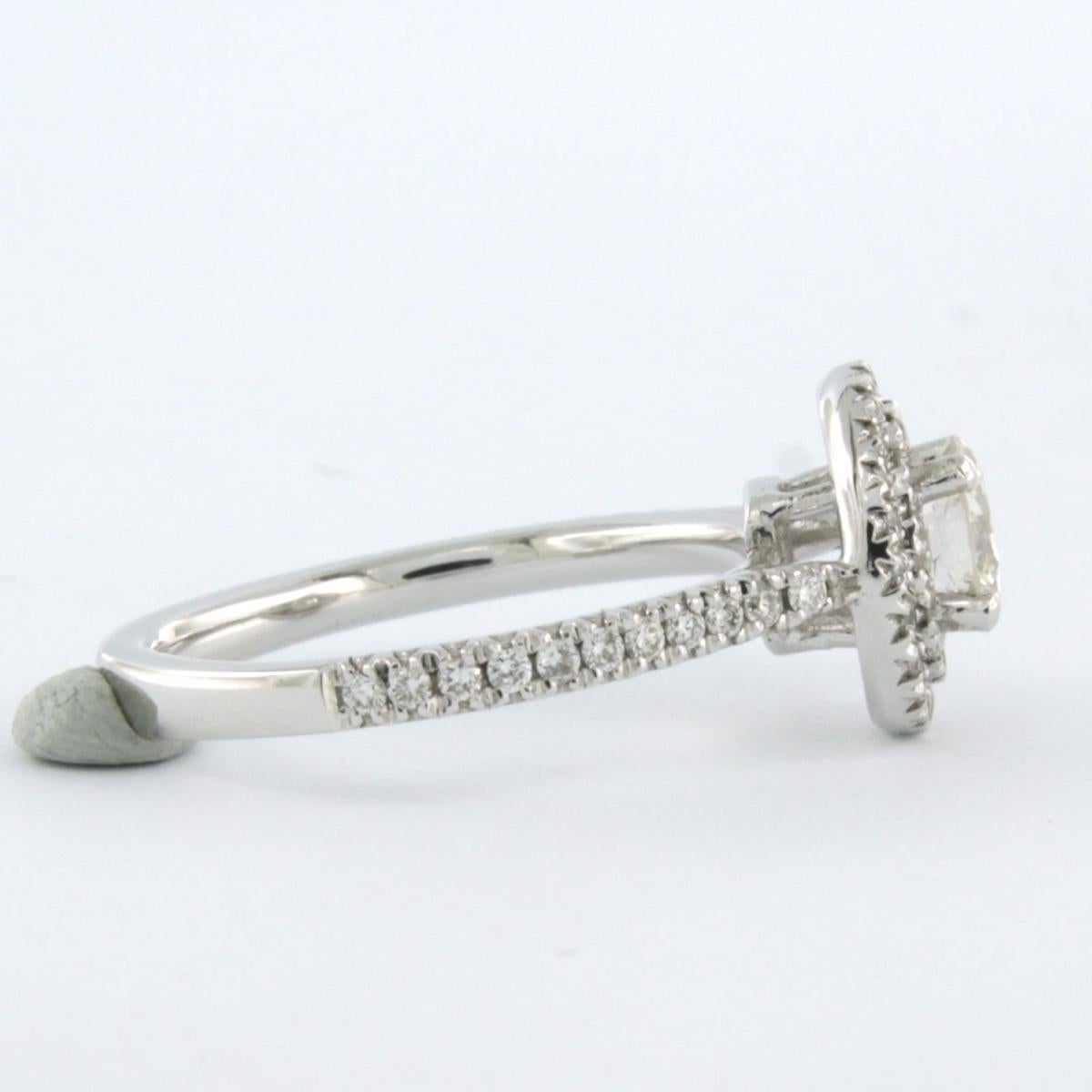 Taglio brillante Anello con diamanti taglio brillante fino a 1,00ct Oro bianco 14k 3,7 grammi in vendita