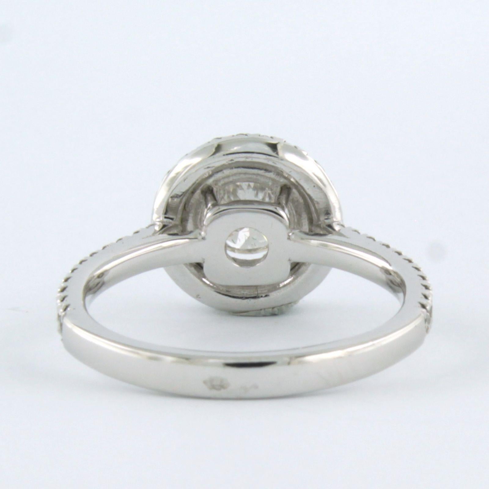 Donna Anello con diamanti taglio brillante fino a 1,00ct Oro bianco 14k 3,7 grammi in vendita