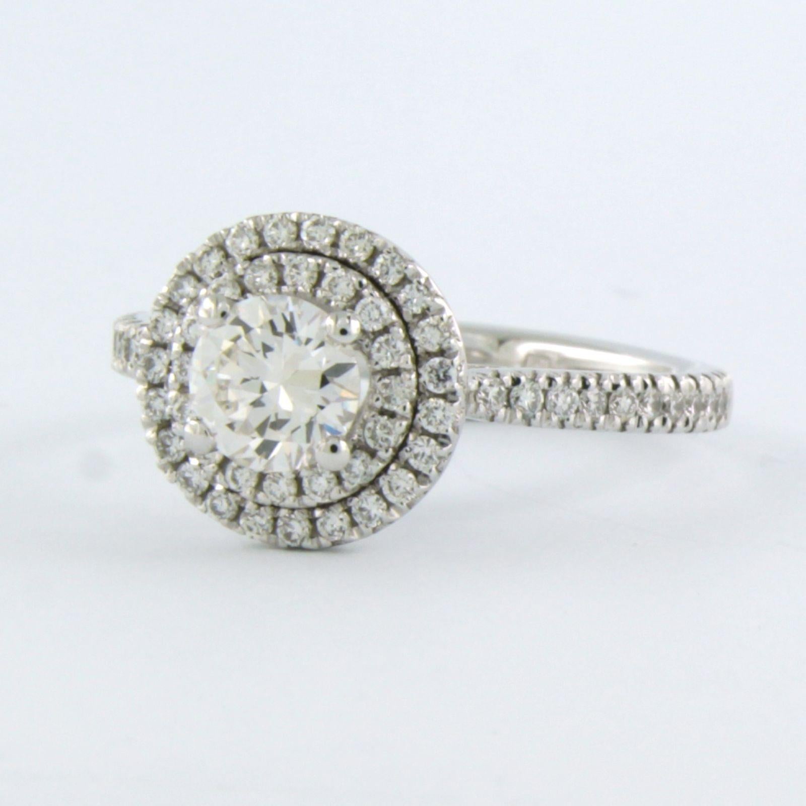 Anello con diamanti taglio brillante fino a 1,00ct Oro bianco 14k 3,7 grammi in vendita 1