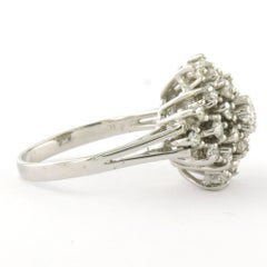 Ring with brilliant cut diamonds up to 1.00ct 14k white gold 4.5 grams